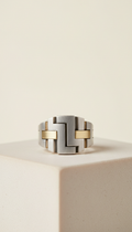 Bague architecturale argent massif