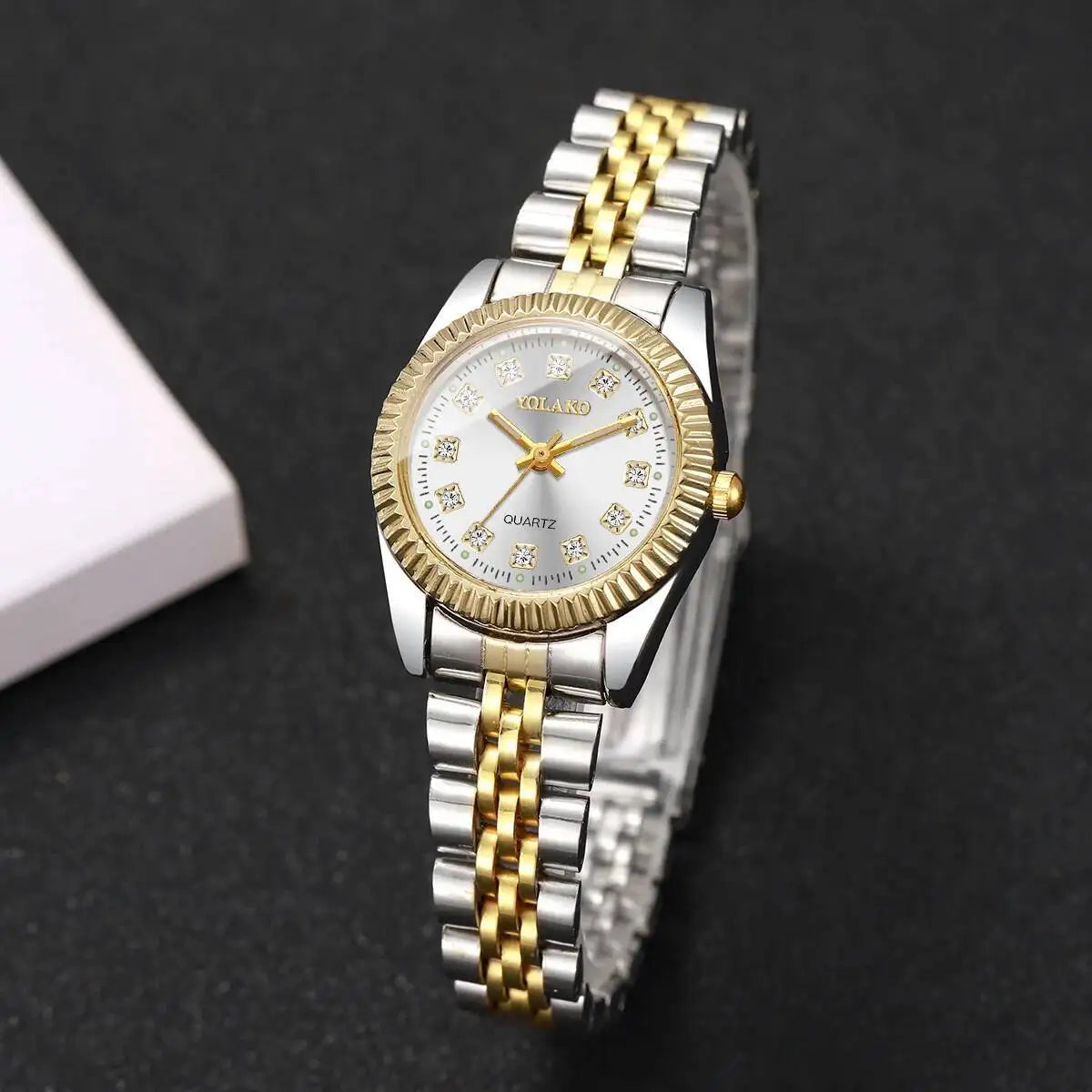 Montres de luxe en strass pour femmes, bracelet en acier inoxydable, montre-bracelet à Quartz, cadeau Relogio Feminino (sans boîte)
