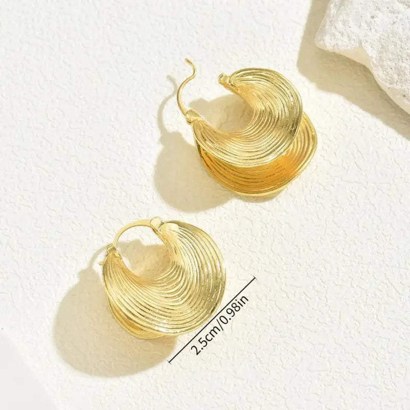 Boucles Éventail Doré Géométrique