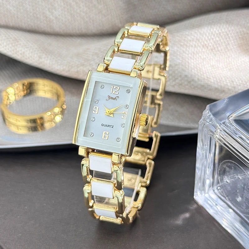 Montre de mode pour femme, version luxe, cadeau, montre-bracelet à quartz, montre décontractée pour femme avec bracelet en céramique et strass, vente chaude L’AURA