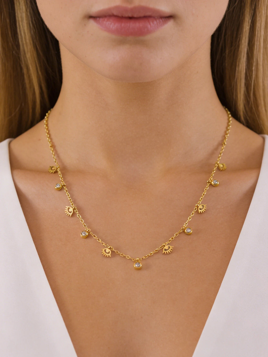 Collier Amulette Œil Zircon L’AURA