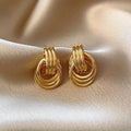 Boucles Éventail Doré Géométrique