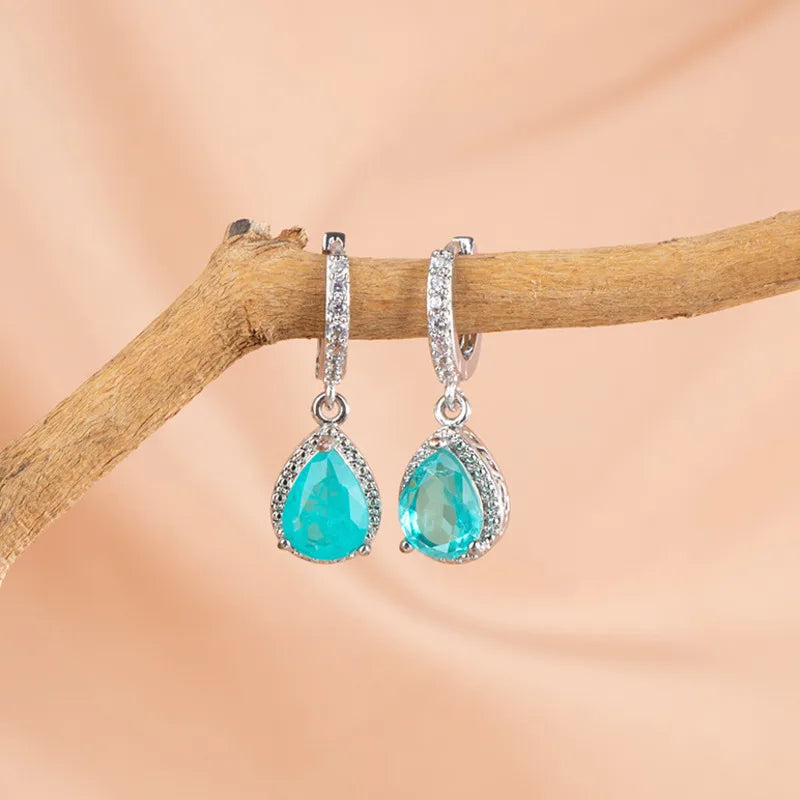 Boucles Tourmaline Paraiba Argent 925 L’AURA
