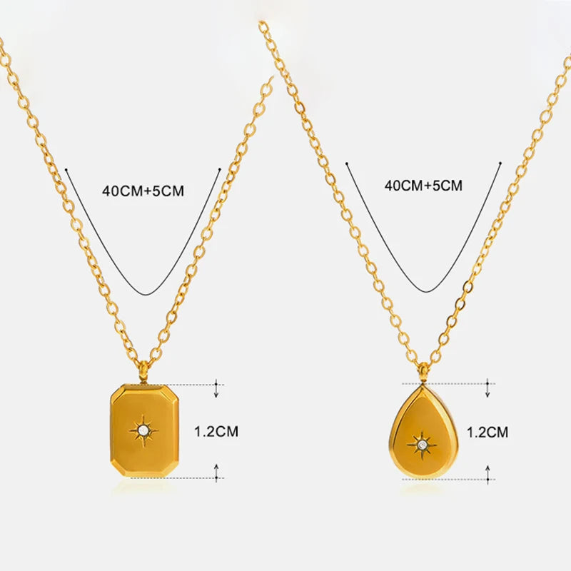 Collier Larme Strass Acier Inoxydable L’AURA
