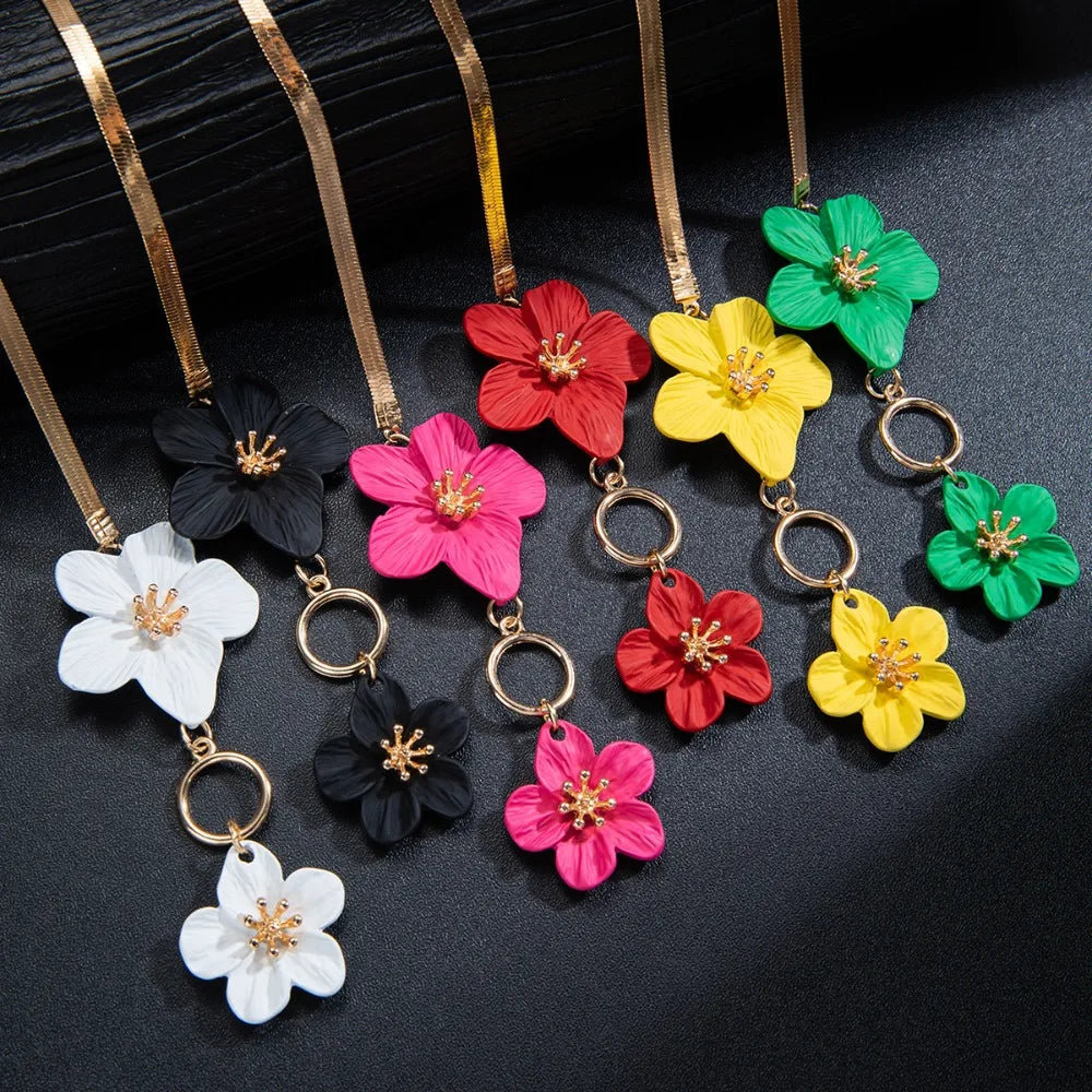 Charmes de mode pour femmes, bracelets de cheville et bracelets à chaîne OT, avec motifs floraux stéréoscopiques et peinture pulvérisée, bijoux de plage d'été, accessoire cadeau L’AURA