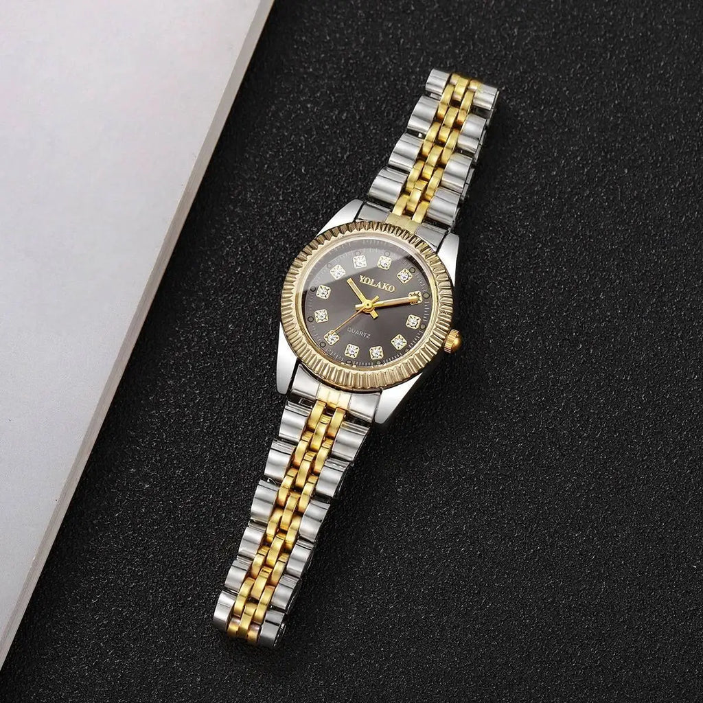 Montres de luxe en strass pour femmes, bracelet en acier inoxydable, montre-bracelet à Quartz, cadeau Relogio Feminino (sans boîte)
