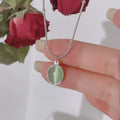 Collier ovale en argent Sterling 925 avec pendentif bleu mer, exquis pour femmes, œil de chat, serrure en pierre, chaîne en os, bijoux de mariage L’AURA