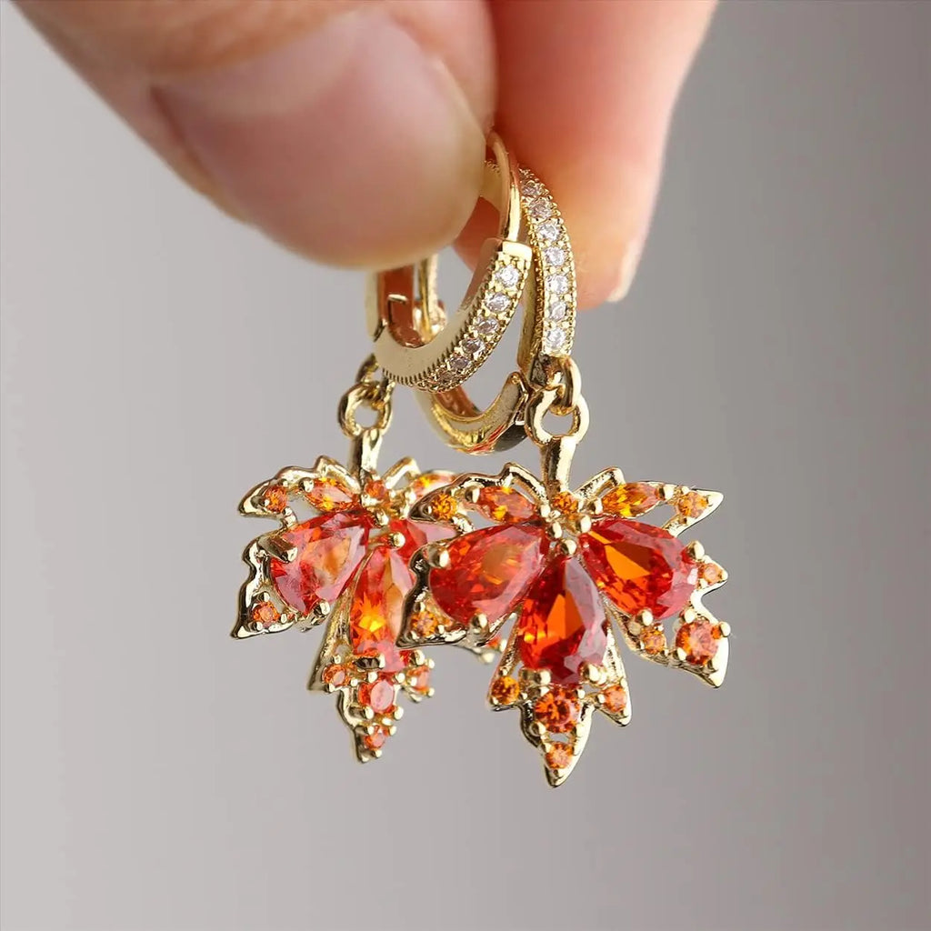 Boucles d'oreilles pendantes en strass CZ pour femmes, petites boucles d'oreilles pendantes en feuille d'or, pour bal de mariage, bijoux à la mode, cadeau