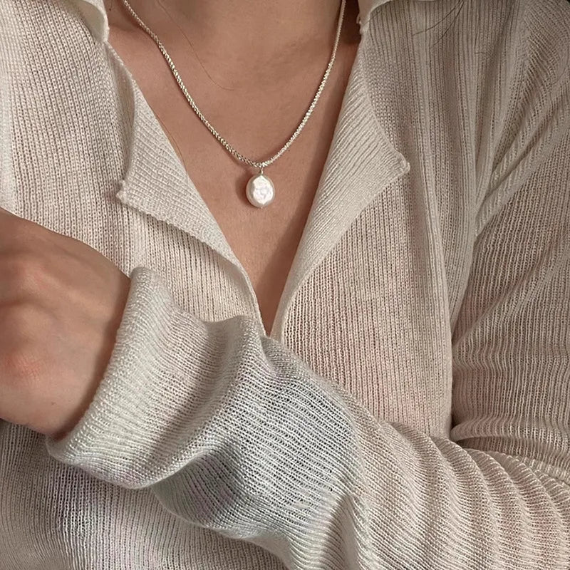 Collier Coquillage Minimaliste Argent 925 L’AURA
