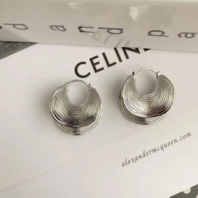 Boucles Éventail Doré Géométrique