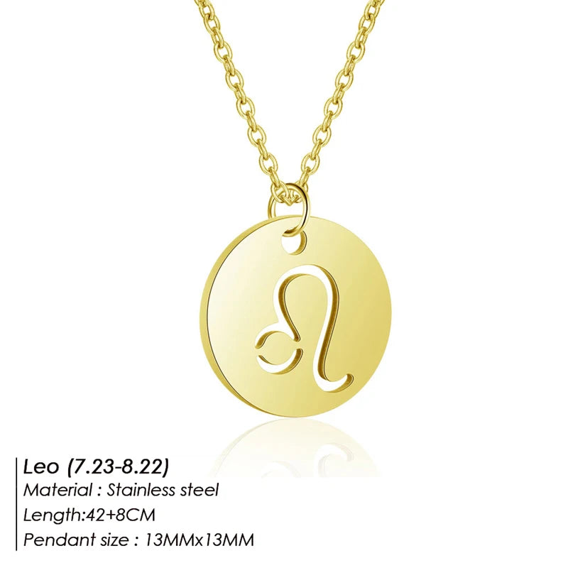 Collier Pendentif Zodiaque Doré E-Manco Pour Femme