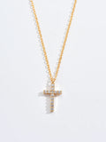 Collier Croix Zircon Chaîne Clavicule L’AURA