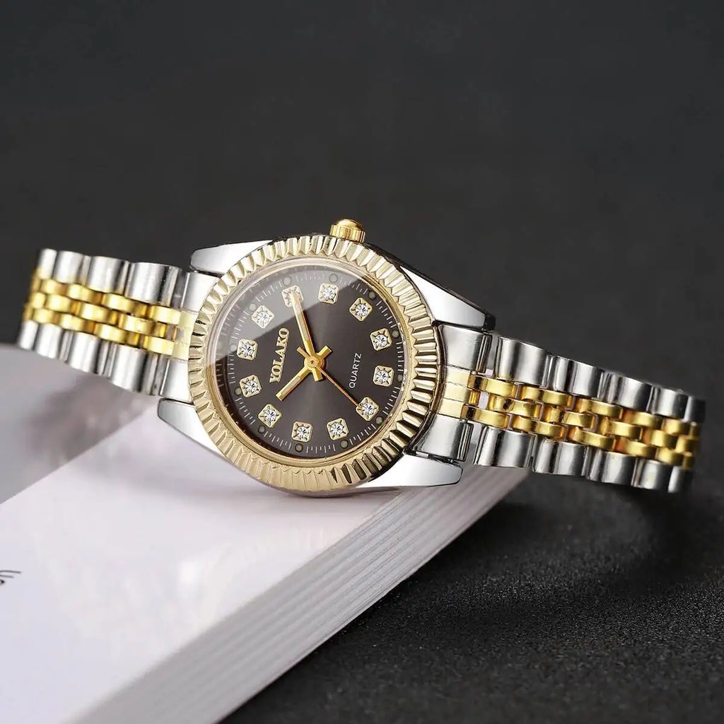 Montres de luxe en strass pour femmes, bracelet en acier inoxydable, montre-bracelet à Quartz, cadeau Relogio Feminino (sans boîte)