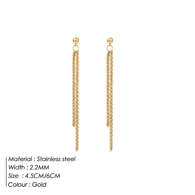 EManco – boucles d'oreilles tendance en acier inoxydable pour femmes, chaîne de calfleur, aucun perçage requis, manchettes d'oreille, bijoux L’AURA