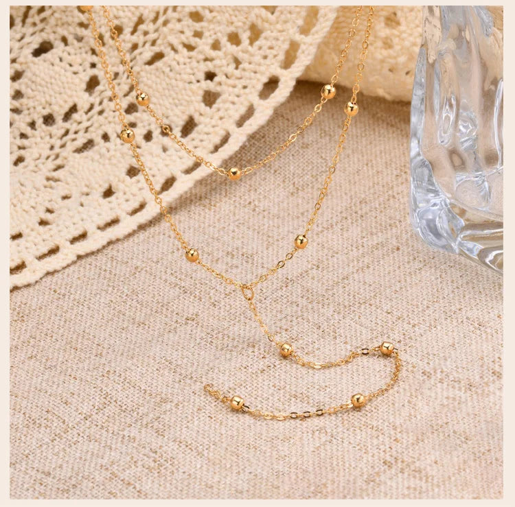 Collier Lariat en acier inoxydable plaqué or, collier Long délicat, colliers Laryered pour femmes et filles, pendentif goutte en forme de Y