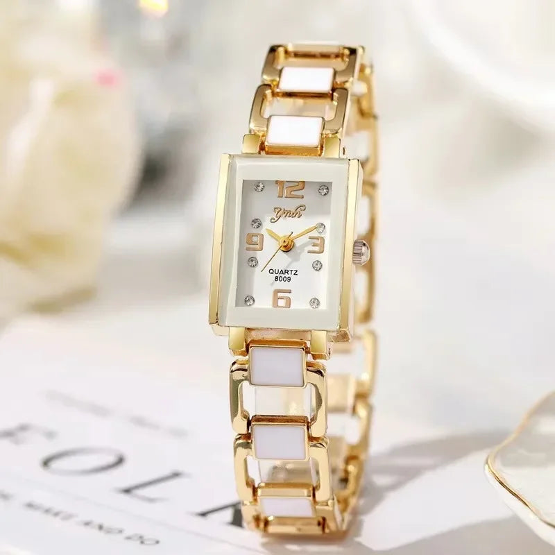 Montre de mode pour femme, version luxe, cadeau, montre-bracelet à quartz, montre décontractée pour femme avec bracelet en céramique et strass, vente chaude L’AURA