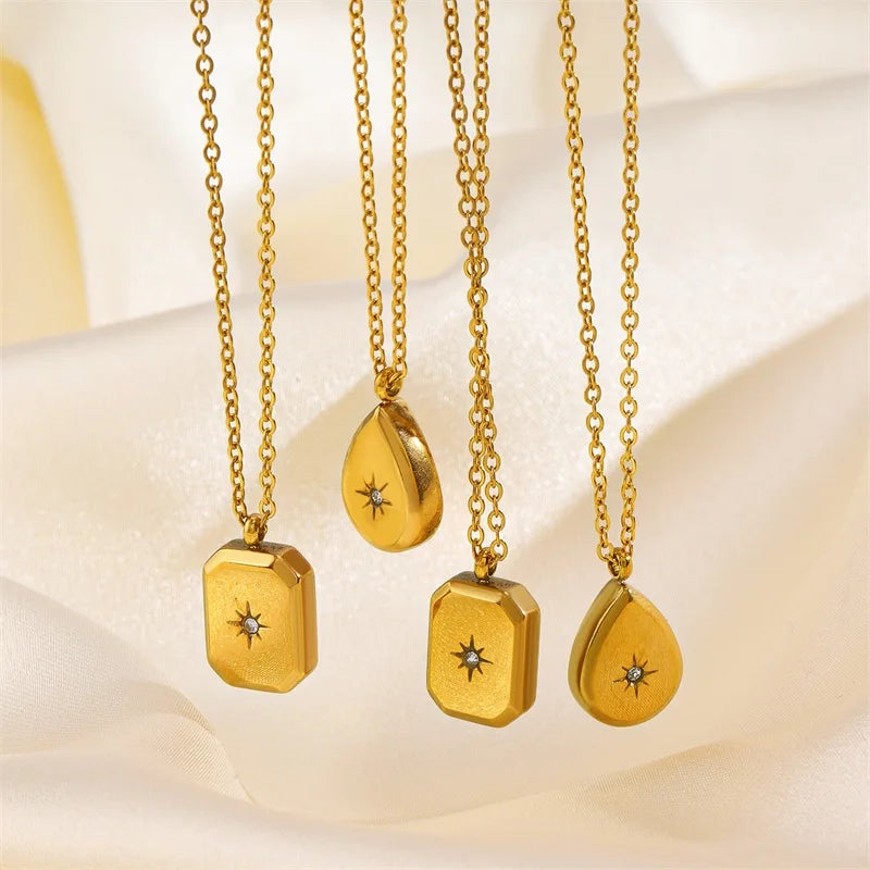 Collier Larme Strass Acier Inoxydable L’AURA