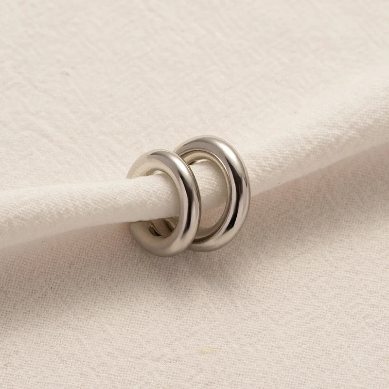 Boucles d'oreilles à Clip rondes et lisses en forme de C pour femmes, 2 pièces, légères, sans Piercing, Cartilage, manchette d'oreille, bijoux à usage quotidien L’AURA