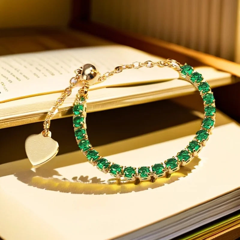 Bagues de Tennis de luxe en Zircon, chaîne réglable pour femmes et hommes, anneau de fête de mariage à une rangée arc-en-ciel, bijoux L’AURA