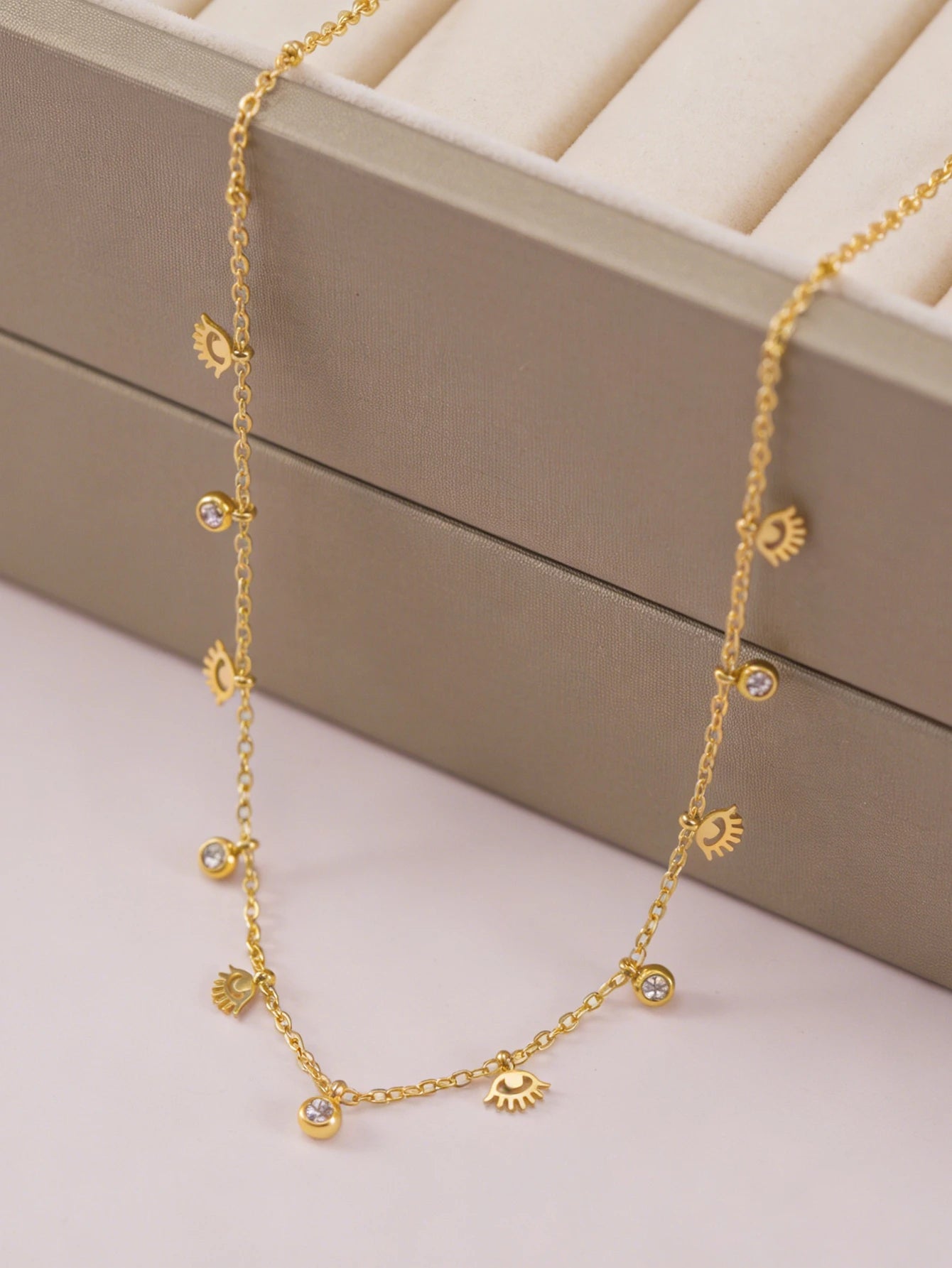 Collier Amulette Œil Zircon L’AURA