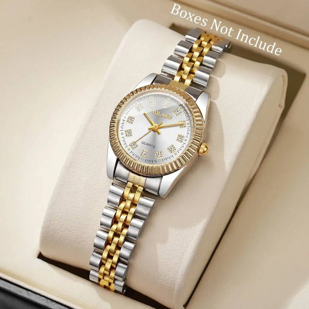 Montres de luxe en strass pour femmes, bracelet en acier inoxydable, montre-bracelet à Quartz, cadeau Relogio Feminino (sans boîte)