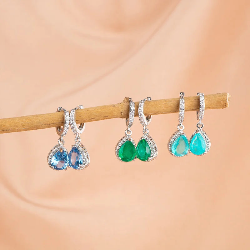Boucles Tourmaline Paraiba Argent 925 L’AURA