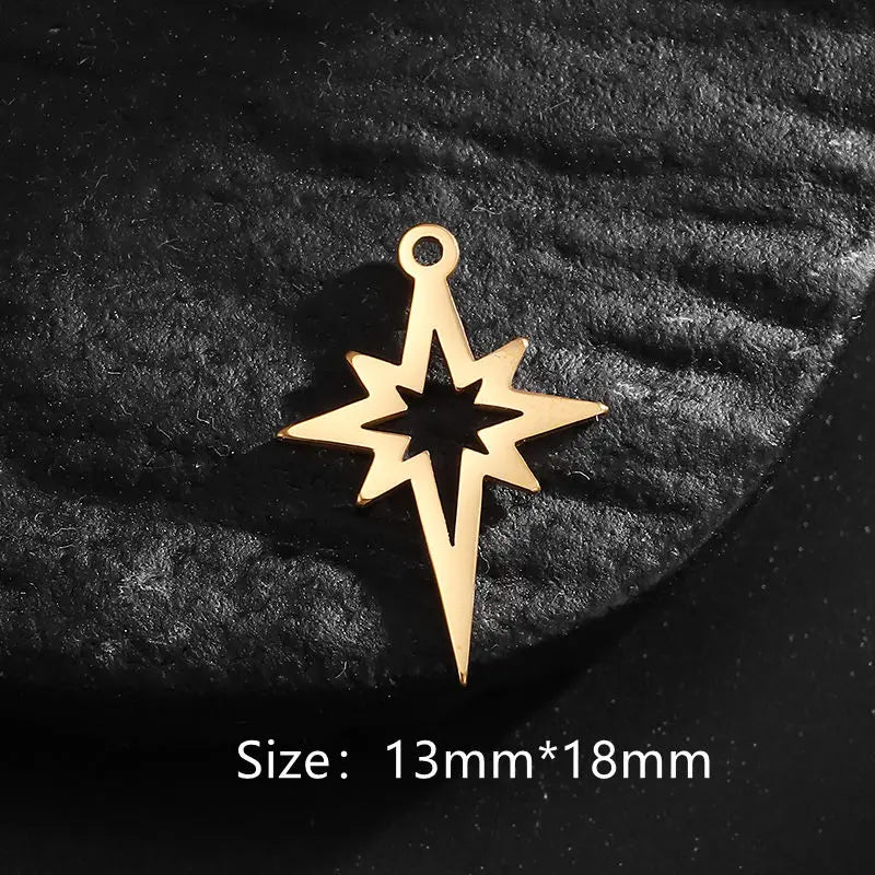 Colliers ras du cou en acier inoxydable avec pendentif étoile géométrique minimaliste, collier étoile polaire pour femmes, Collares Para Mujer L’AURA
