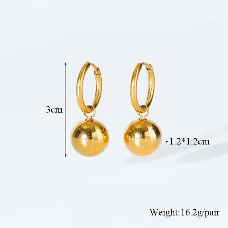 EILIECK 316L acier inoxydable 18K plaqué or perle pendentif collier boucles d'oreilles ensemble de bijoux pour les femmes étanche bijoux de mode L’AURA