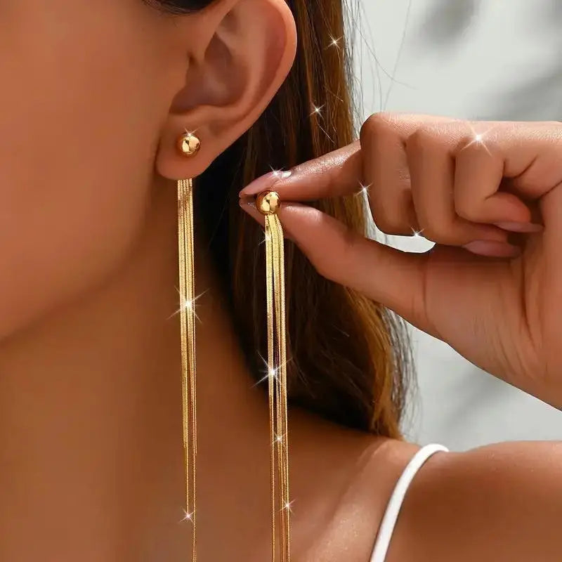 Boucles Pampilles Métalliques Longues
