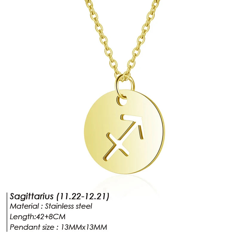 Collier Pendentif Zodiaque Doré E-Manco Pour Femme