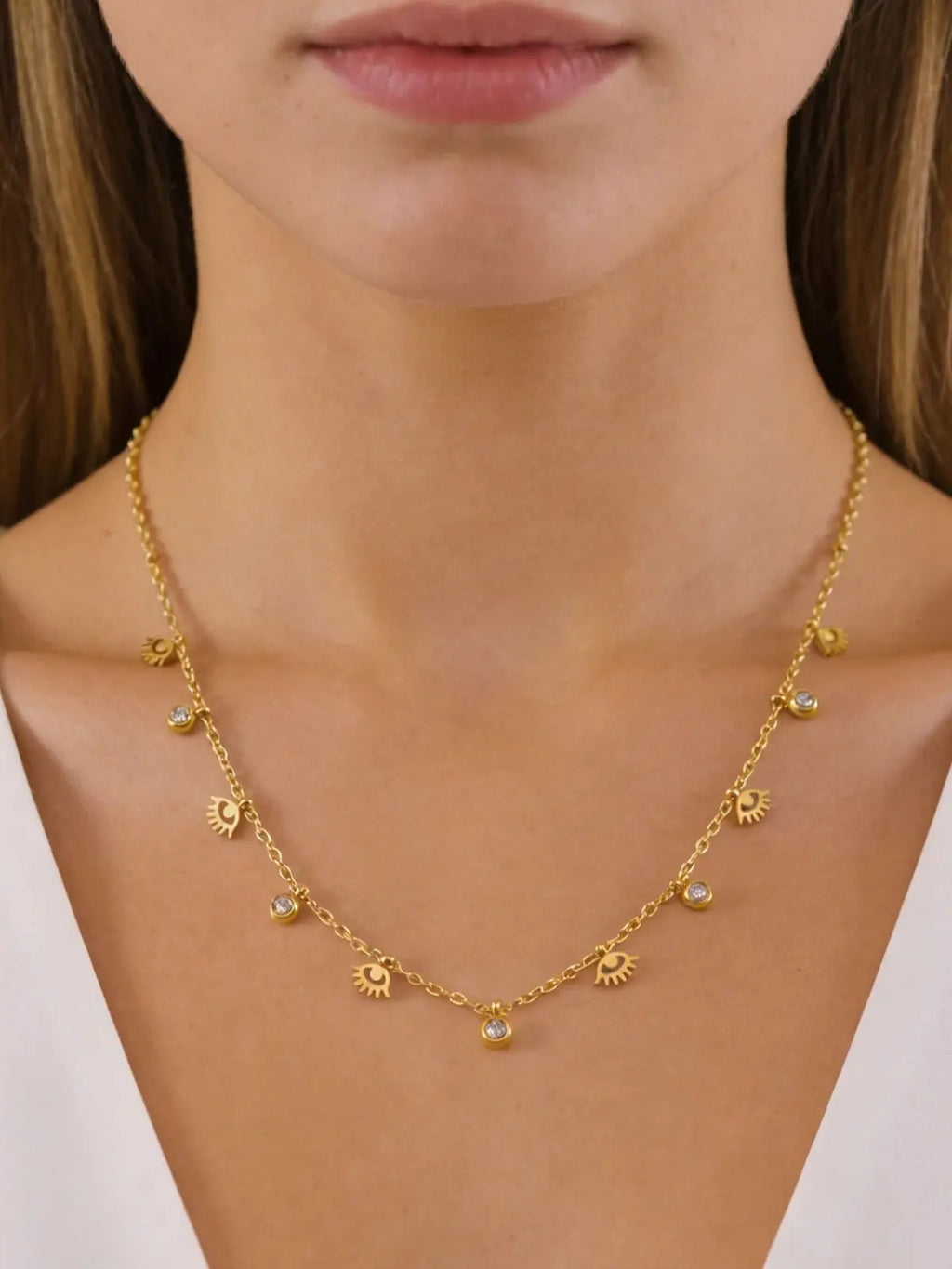 Collier Amulette Œil Zircon L’AURA