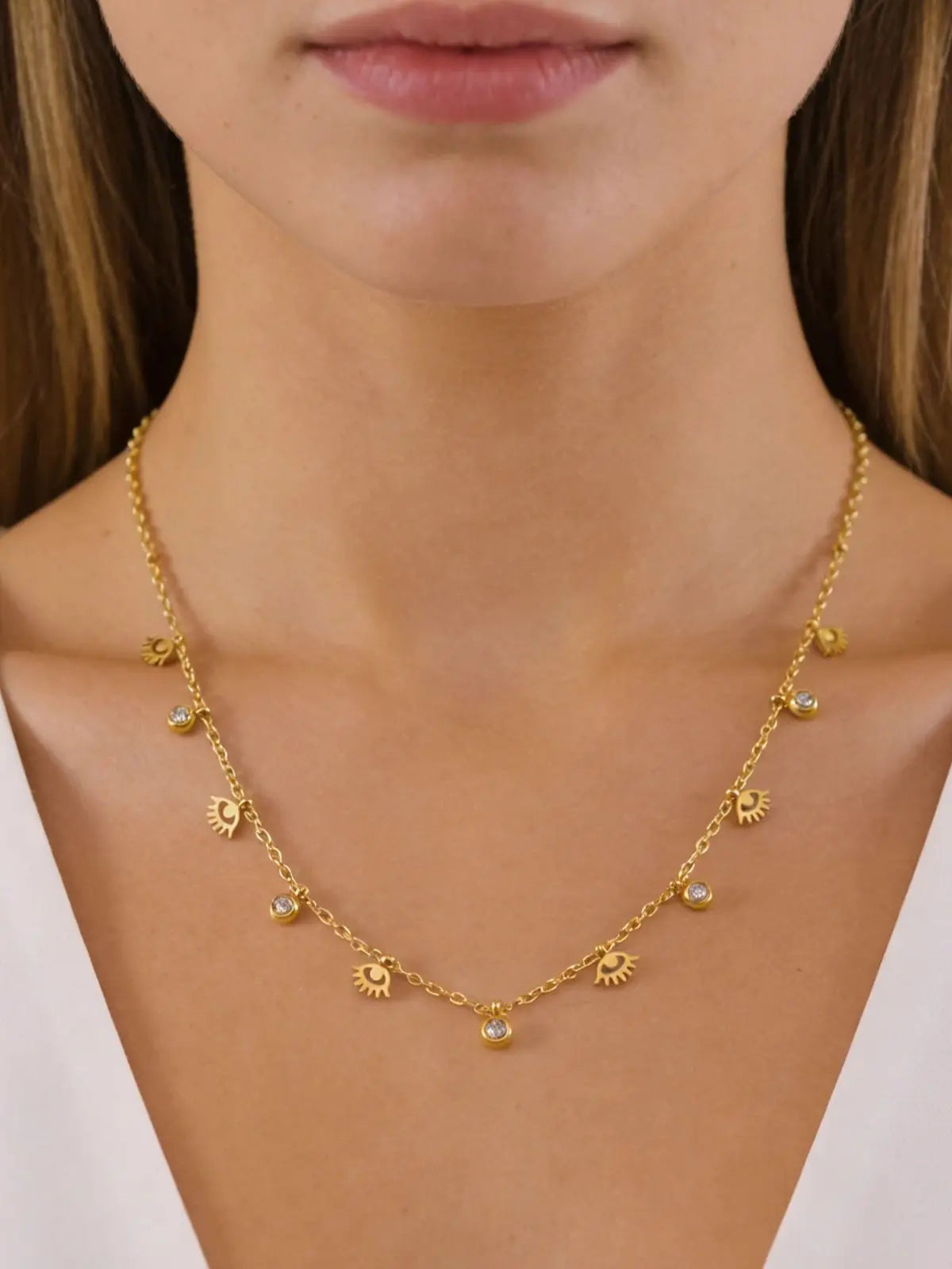 Collier Amulette Œil Zircon L’AURA