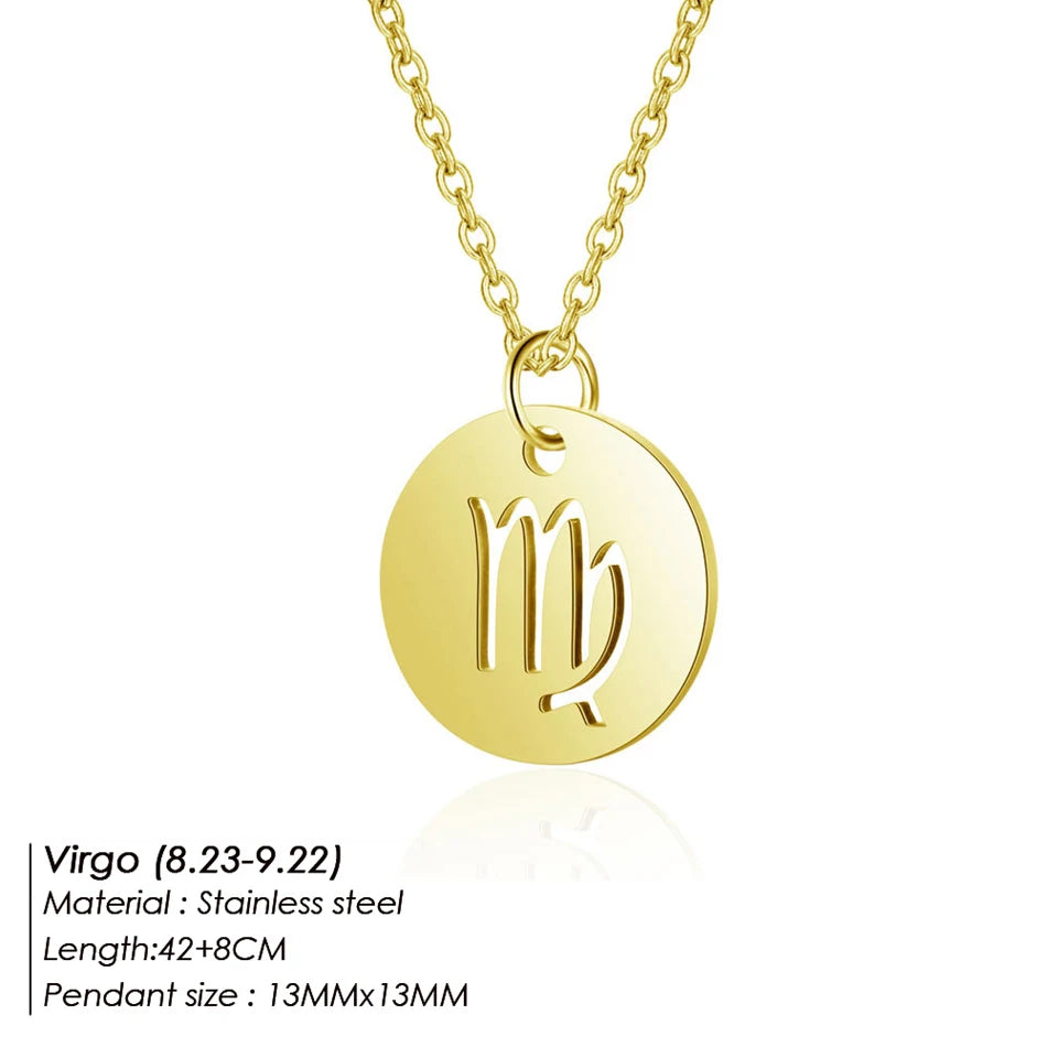 Collier Pendentif Zodiaque Doré E-Manco Pour Femme
