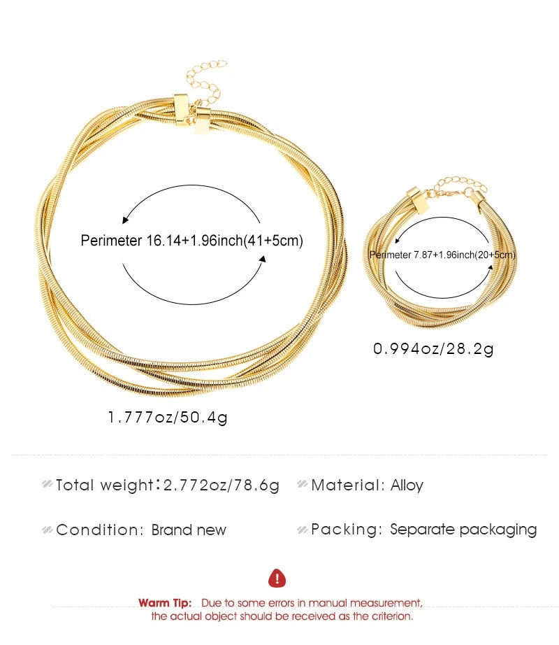 Ensemble Collier Bracelet Tube Hip-Hop L’AURA
