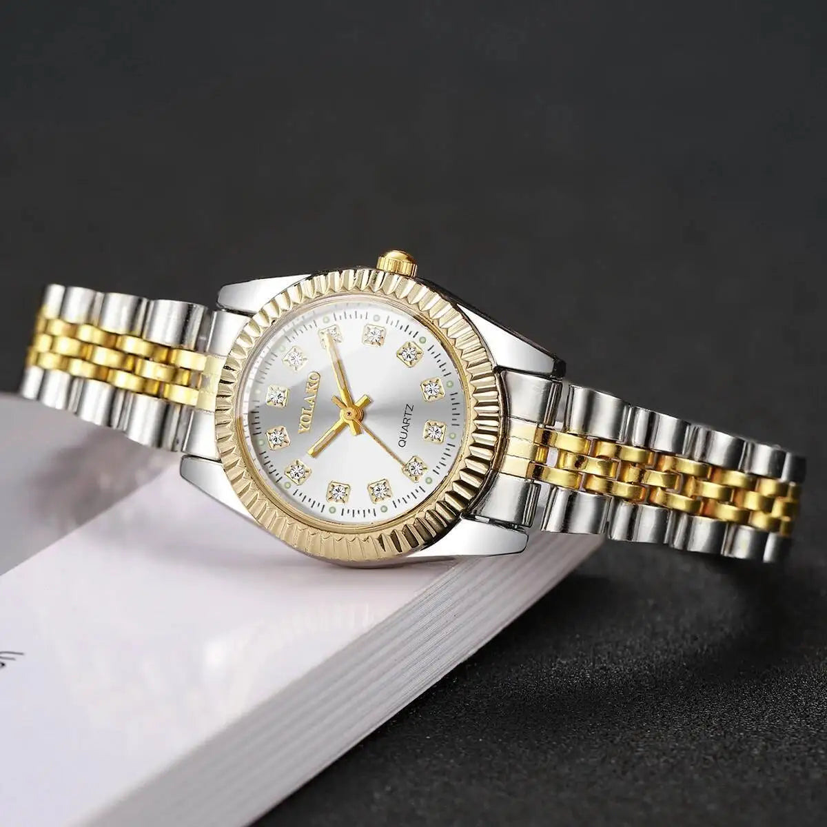 Montres de luxe en strass pour femmes, bracelet en acier inoxydable, montre-bracelet à Quartz, cadeau Relogio Feminino (sans boîte)