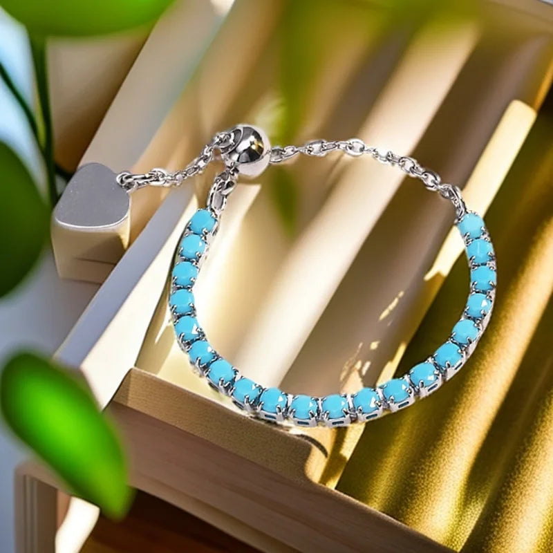 Bagues de Tennis de luxe en Zircon, chaîne réglable pour femmes et hommes, anneau de fête de mariage à une rangée arc-en-ciel, bijoux L’AURA