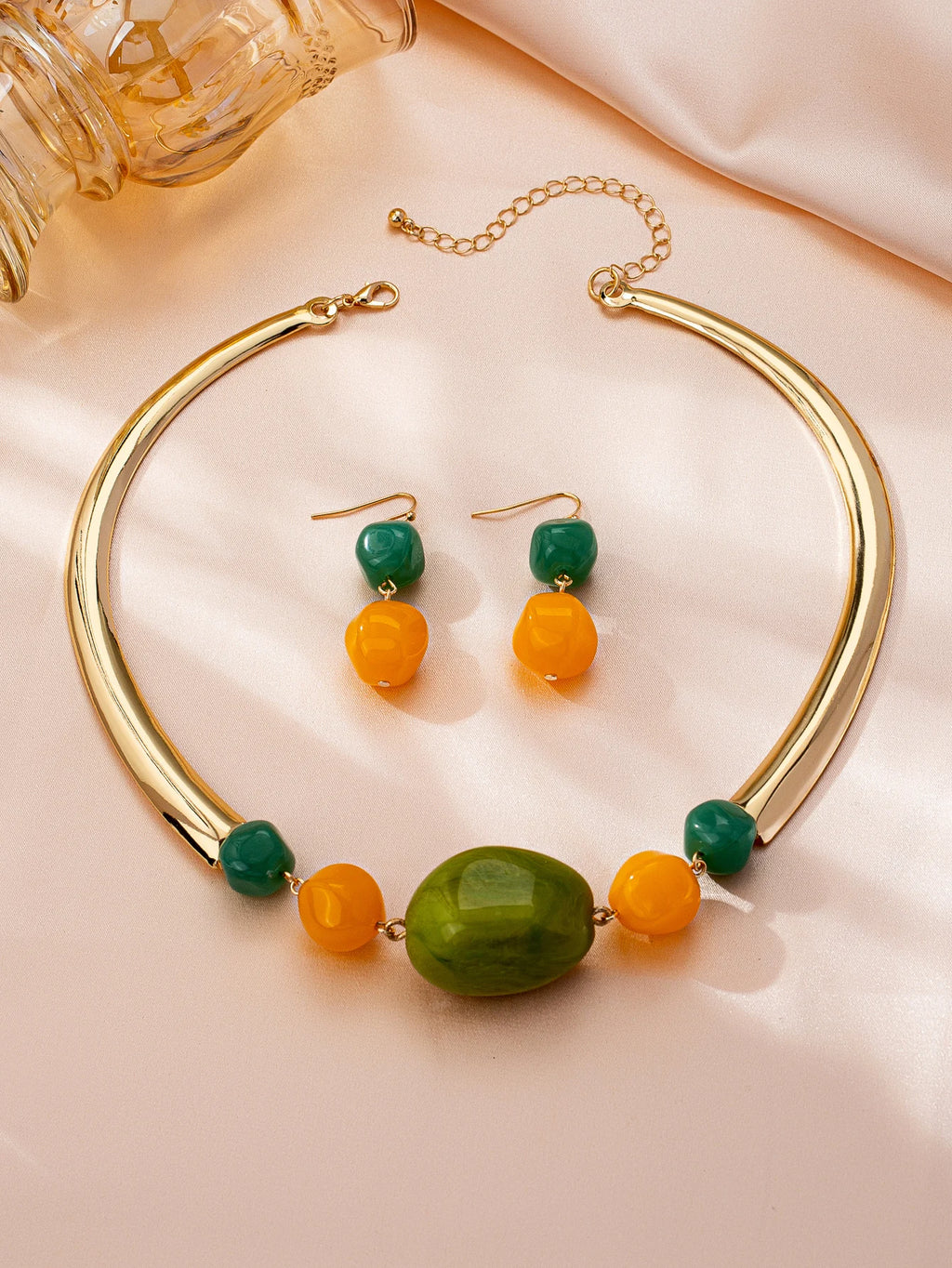 Ensemble ras du cou et boucles d'oreilles pour femmes, bijoux polyvalents, Style exagéré, élégant, été L’AURA
