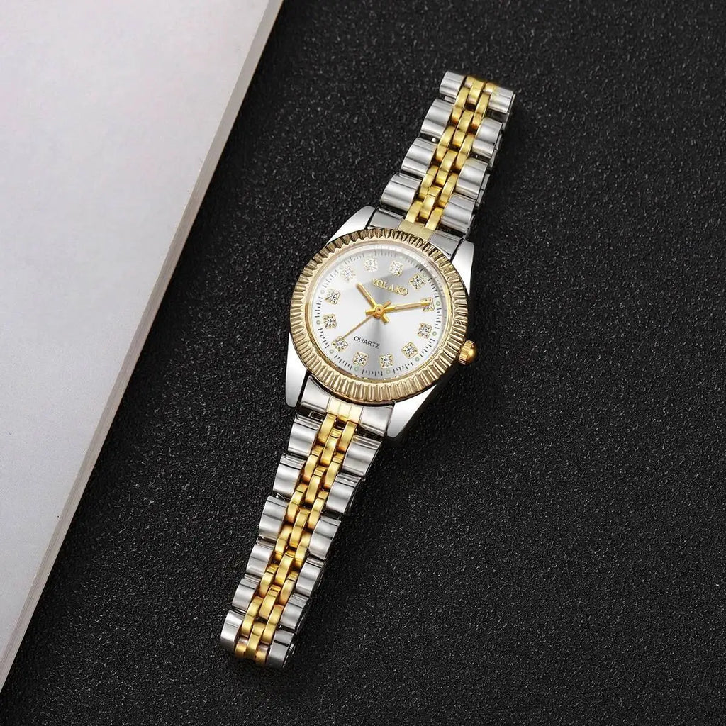 Montres de luxe en strass pour femmes, bracelet en acier inoxydable, montre-bracelet à Quartz, cadeau Relogio Feminino (sans boîte)