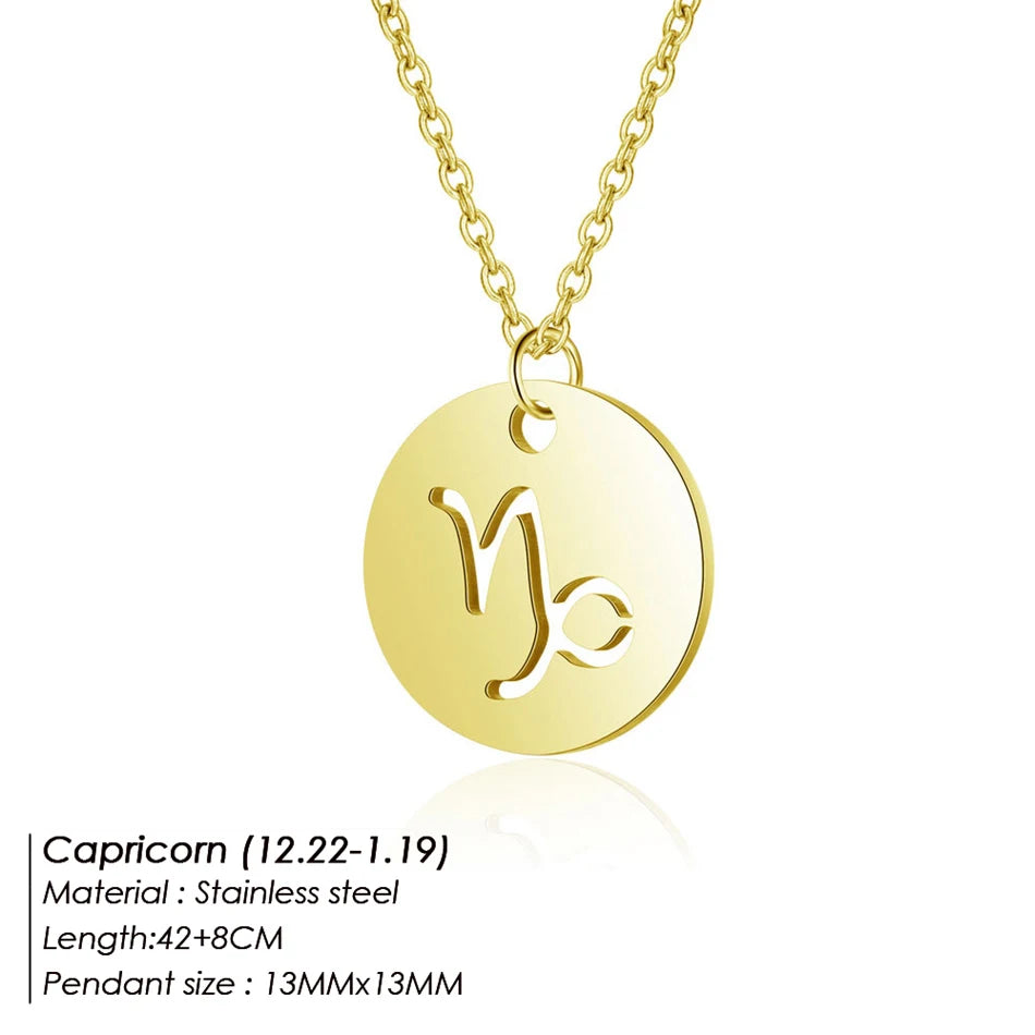 Collier Pendentif Zodiaque Doré E-Manco Pour Femme