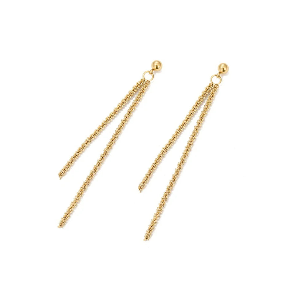 EManco – boucles d'oreilles tendance en acier inoxydable pour femmes, chaîne de calfleur, aucun perçage requis, manchettes d'oreille, bijoux L’AURA