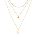 MinaMaMa chaîne en acier inoxydable Pentacle étoile ronde pièce lune barre pendentifs colliers pour femmes colliers multicouches L’AURA