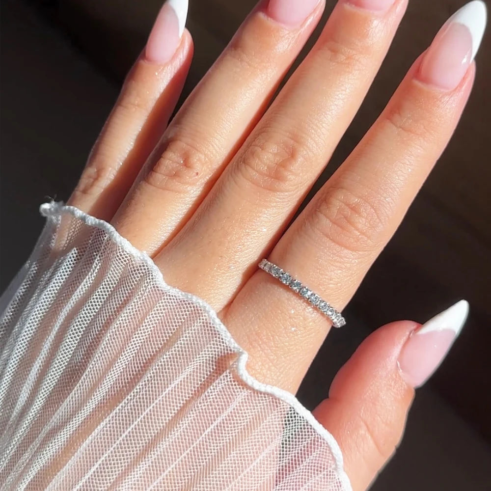 Bagues de Tennis de luxe en Zircon, chaîne réglable pour femmes et hommes, anneau de fête de mariage à une rangée arc-en-ciel, bijoux L’AURA