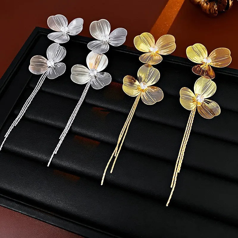 Boucles d'oreilles longues à pampilles en biscuits exagérées pour filles, boucles d'oreilles pendantes ChimFlower, personnalisées, bijoux de fête uniques L’AURA