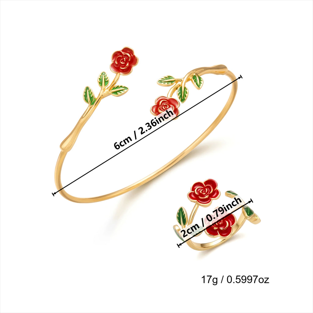 Ensemble bague et bracelet ouvert en émail Camélia Tournesol Marguerite, bijoux floraux, accessoire de mode féminin, cadeau tendance, accessoire quotidien L’AURA