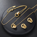 Femmes en acier inoxydable classique chiffres romains collier bracelet boucles d'oreilles Set - bijoux quotidiens simples polyvalents L’AURA