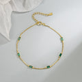 Bracelet en argent Sterling 925 et Zircon vert pour femme, breloque de personnalité, forme géométrique, cadeau d'anniversaire, bijoux exquis, nouvelle collection L’AURA