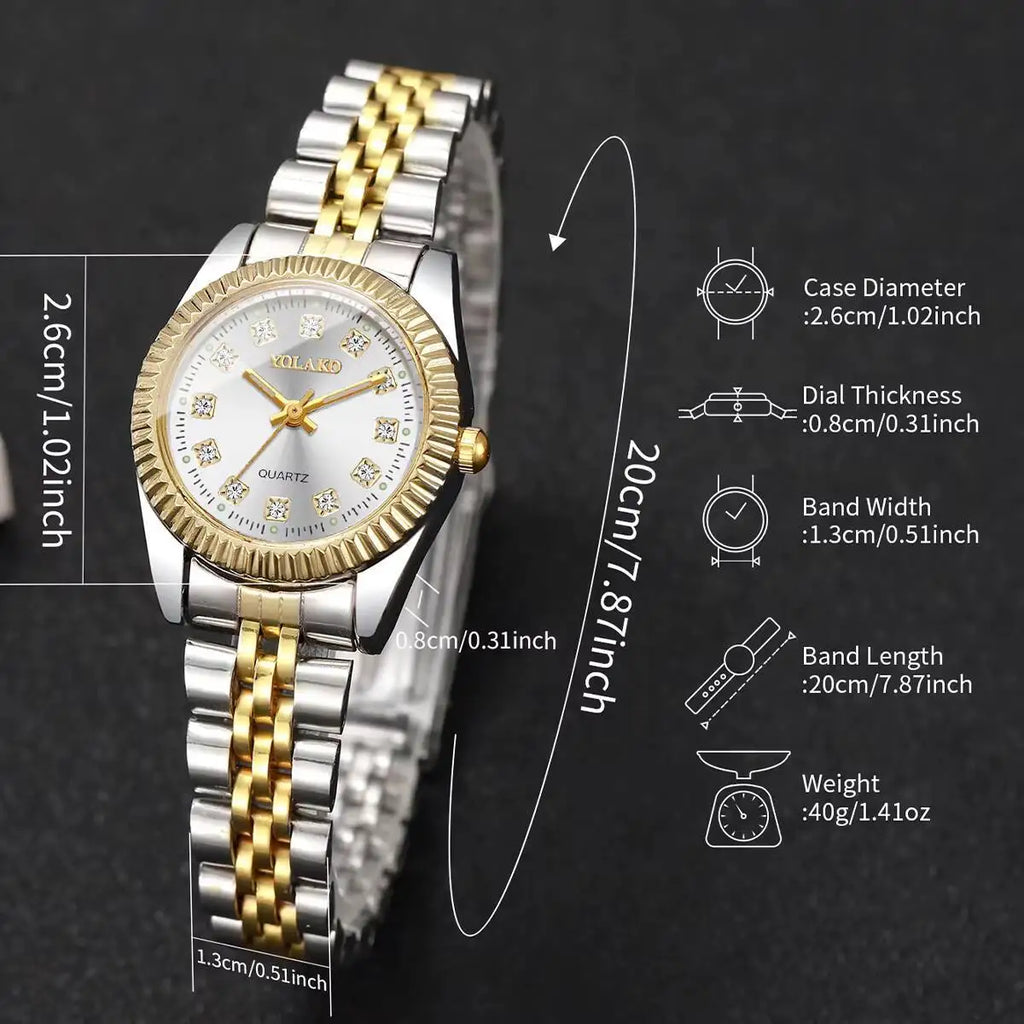 Montres de luxe en strass pour femmes, bracelet en acier inoxydable, montre-bracelet à Quartz, cadeau Relogio Feminino (sans boîte)