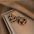 Boucles d'oreilles Vintage marron en forme de U pour femmes, créoles simples, tempérament, personnalité, mode féminine, bijoux 2026 L’AURA