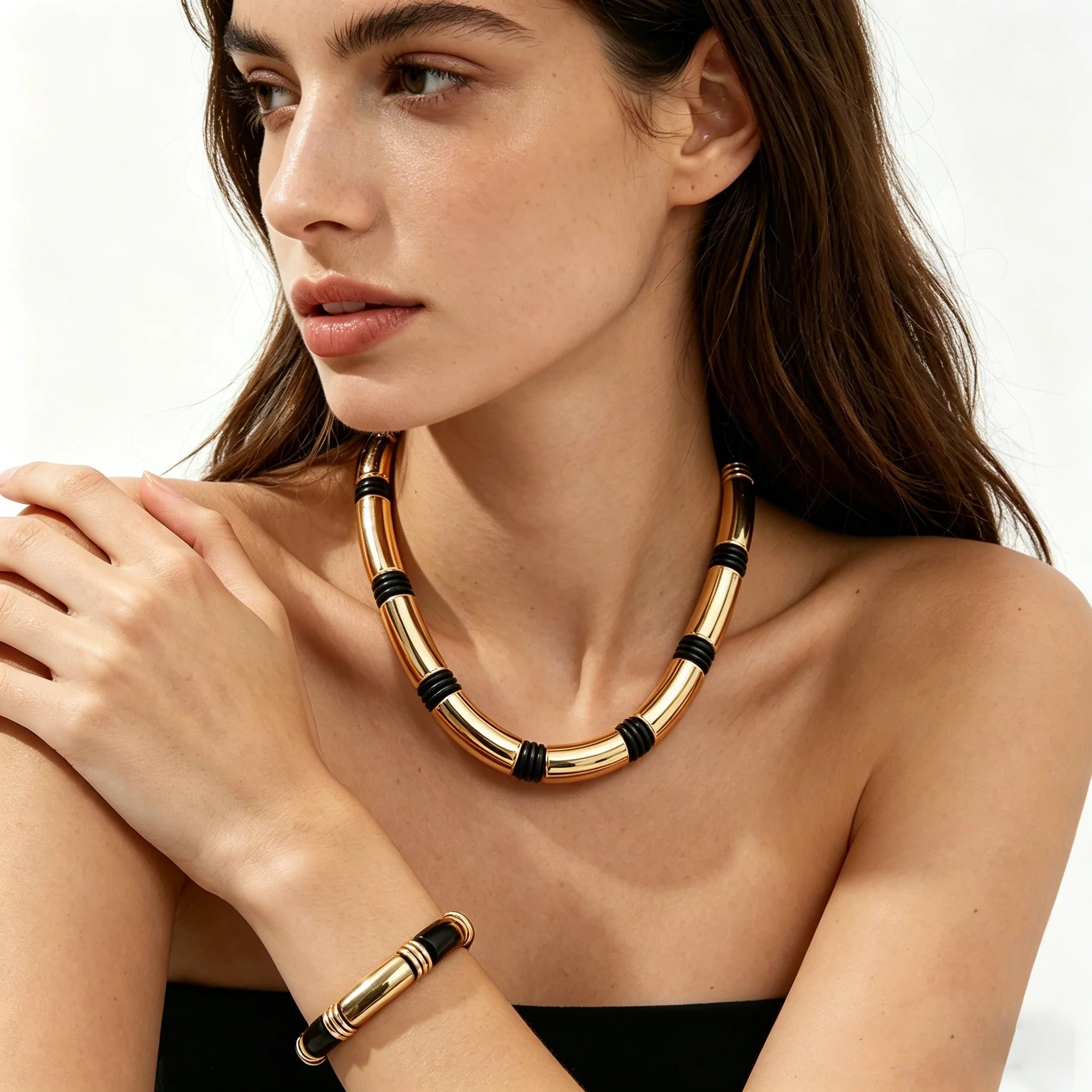 Ensemble Collier Bracelet Tube Hip-Hop L’AURA