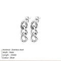 EManco Punk chaîne à maillons cubains boucles d'oreilles pour les femmes de mode véritable plaqué or anneau fermoir balancent Rock bijoux cadeau L’AURA